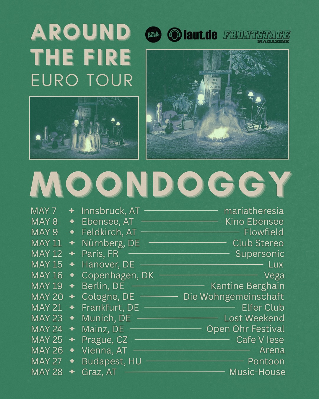 moondoggy Around The Fire Tour Poster 2026