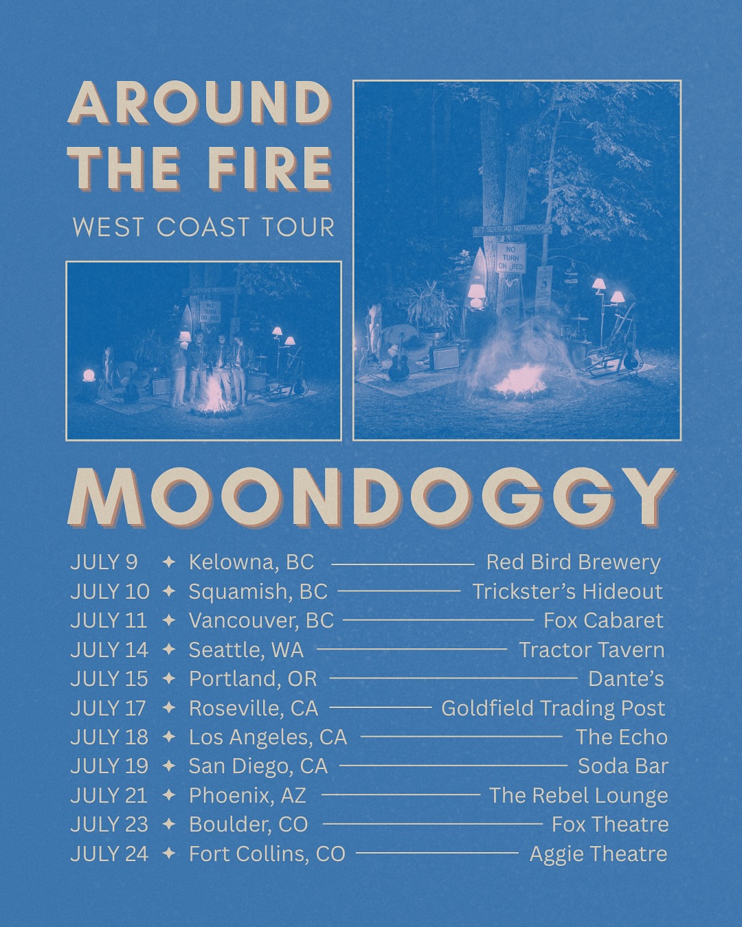 moondoggy Around The Fire Tour Poster 2026